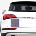 Blue And White Floral Glen Plaid Print Car Sticker