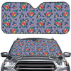 Blue And White Floral Glen Plaid Print Car Windshield Sun Shade