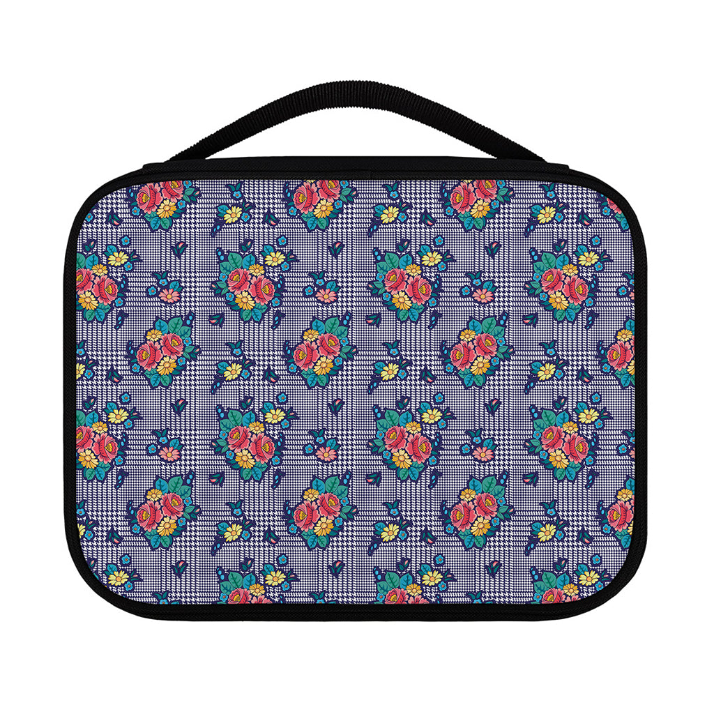 Blue And White Floral Glen Plaid Print Classic Bible Case