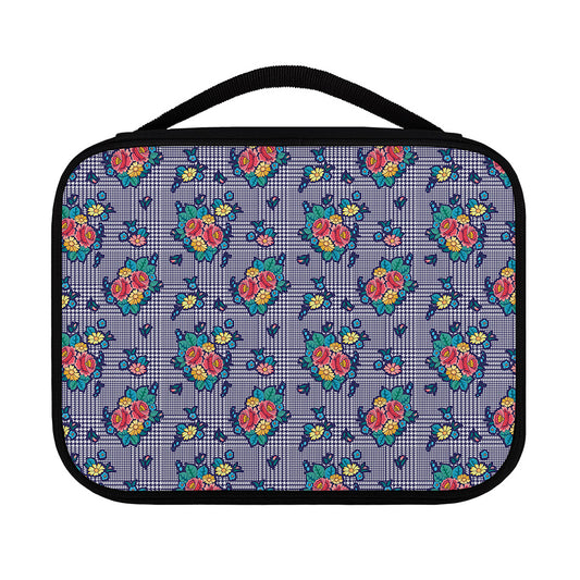 Blue And White Floral Glen Plaid Print Classic Bible Case