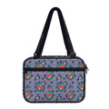 Blue And White Floral Glen Plaid Print Double Strap Bible Bag