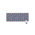 Blue And White Floral Glen Plaid Print Extended Mouse Pad
