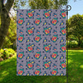 Blue And White Floral Glen Plaid Print Garden Flag