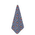Blue And White Floral Glen Plaid Print Hand Towel