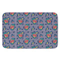 Blue And White Floral Glen Plaid Print Indoor Door Mat