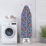 Blue And White Floral Glen Plaid Print Ironing Board Cover