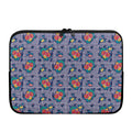 Blue And White Floral Glen Plaid Print Laptop Sleeve