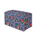 Blue And White Floral Glen Plaid Print Leather Tissue Box Cover