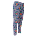 Blue And White Floral Glen Plaid Print Men's Compression Pants