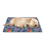 Blue And White Floral Glen Plaid Print Pet Cooling Mat Cover