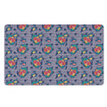 Blue And White Floral Glen Plaid Print Polyester Doormat