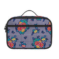 Blue And White Floral Glen Plaid Print Portable Lunch Bag