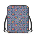 Blue And White Floral Glen Plaid Print Rectangular Crossbody Bag
