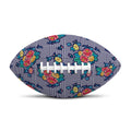 Blue And White Floral Glen Plaid Print Rugby Ball