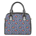 Blue And White Floral Glen Plaid Print Shoulder Handbag