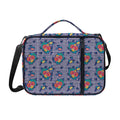Blue And White Floral Glen Plaid Print Shoulder Strap Bible Bag