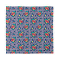 Blue And White Floral Glen Plaid Print Silk Bandana