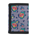 Blue And White Floral Glen Plaid Print Trifold Wallet