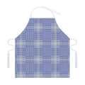 Blue And White Glen Plaid Print Adjustable Apron