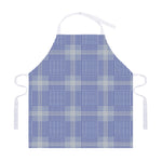 Blue And White Glen Plaid Print Adjustable Apron