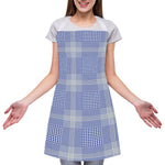 Blue And White Glen Plaid Print Adjustable Apron