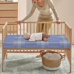 Blue And White Glen Plaid Print Baby Crib Sheet