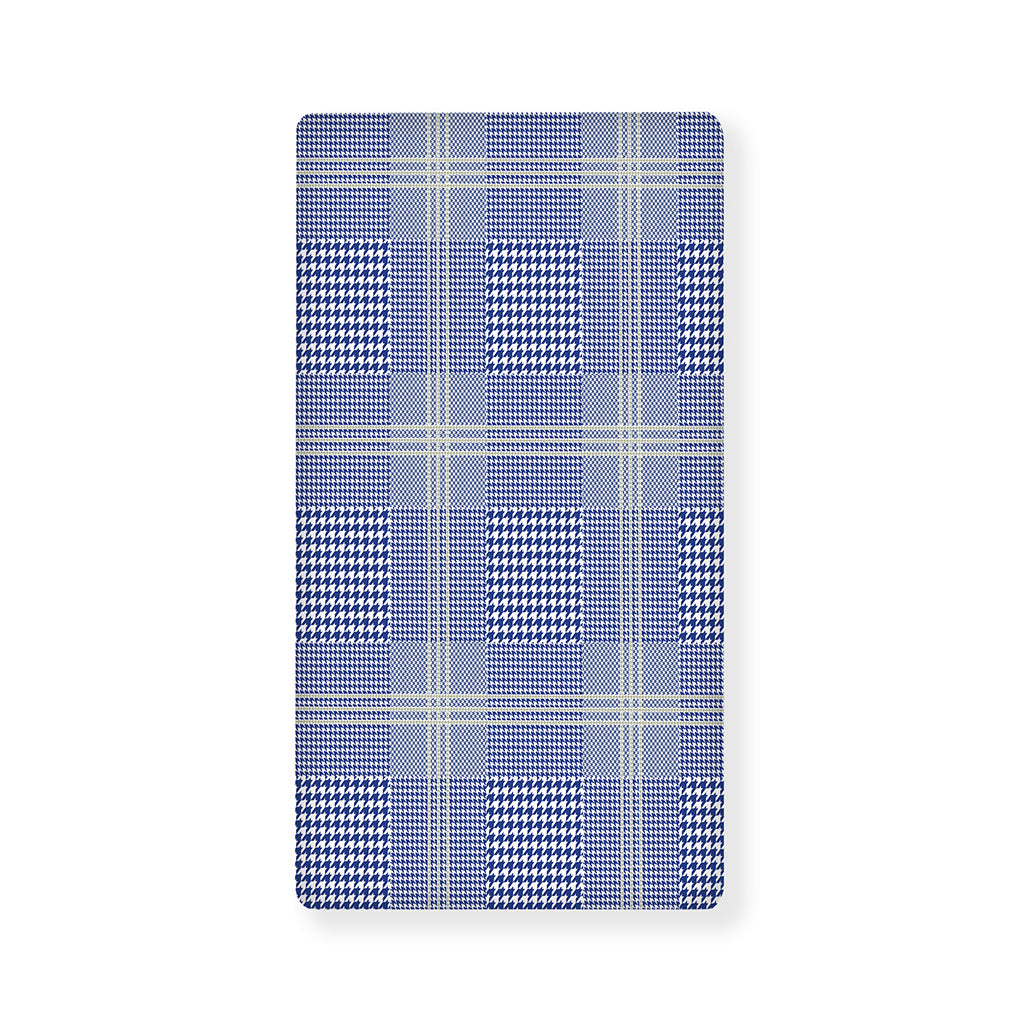 Blue And White Glen Plaid Print Baby Crib Sheet