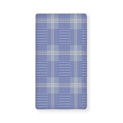 Blue And White Glen Plaid Print Baby Crib Sheet