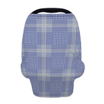 Blue And White Glen Plaid Print Baby Seat Cover