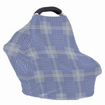 Blue And White Glen Plaid Print Baby Seat Cover