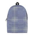 Blue And White Glen Plaid Print School Backpack