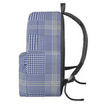 Blue And White Glen Plaid Print Backpack