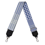 Blue And White Glen Plaid Print Bag Strap