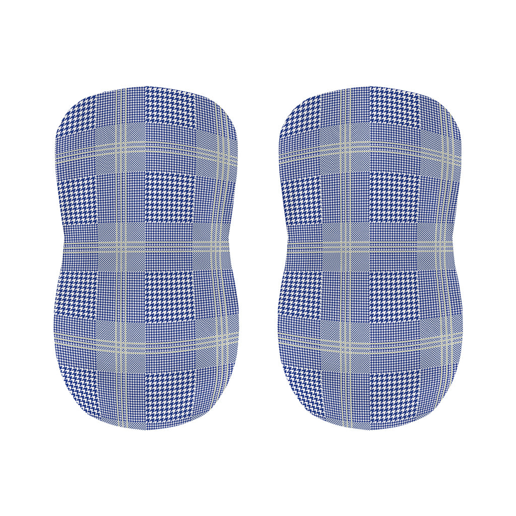 Blue And White Glen Plaid Print Bar Stool Covers