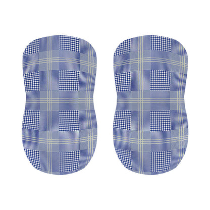 Blue And White Glen Plaid Print Bar Stool Covers