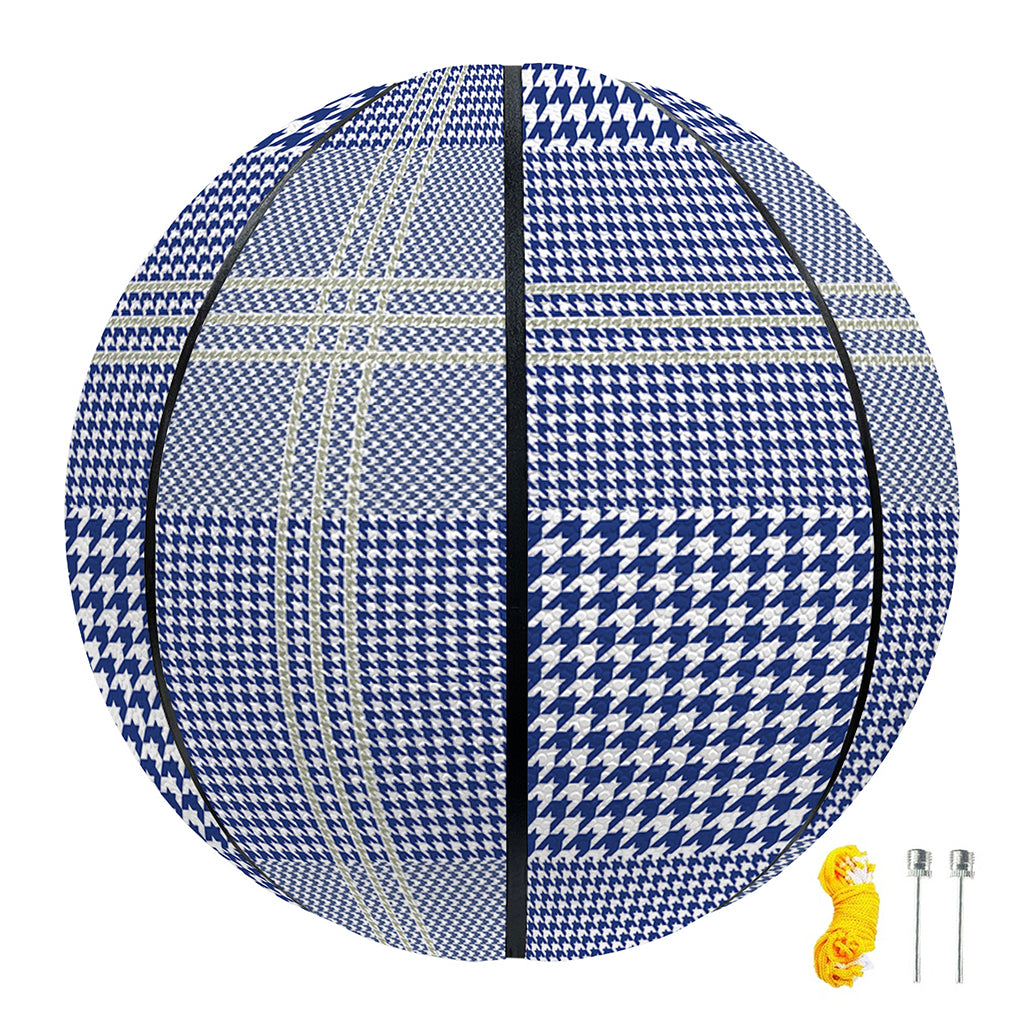 Blue And White Glen Plaid Print Basketball