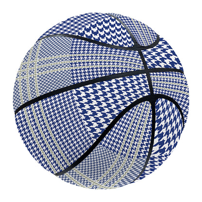 Blue And White Glen Plaid Print Basketball