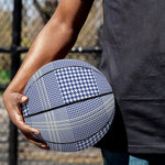Blue And White Glen Plaid Print Basketball