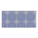 Blue And White Glen Plaid Print Beach Towel