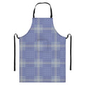 Blue And White Glen Plaid Print Bib Apron With Pocket