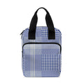Blue And White Glen Plaid Print Bible Tote Bag