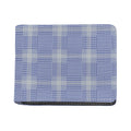 Blue And White Glen Plaid Print Bifold Wallet