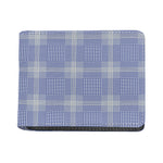 Blue And White Glen Plaid Print Bifold Wallet