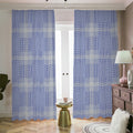 Blue And White Glen Plaid Print Dimout Pencil Pleat Curtains