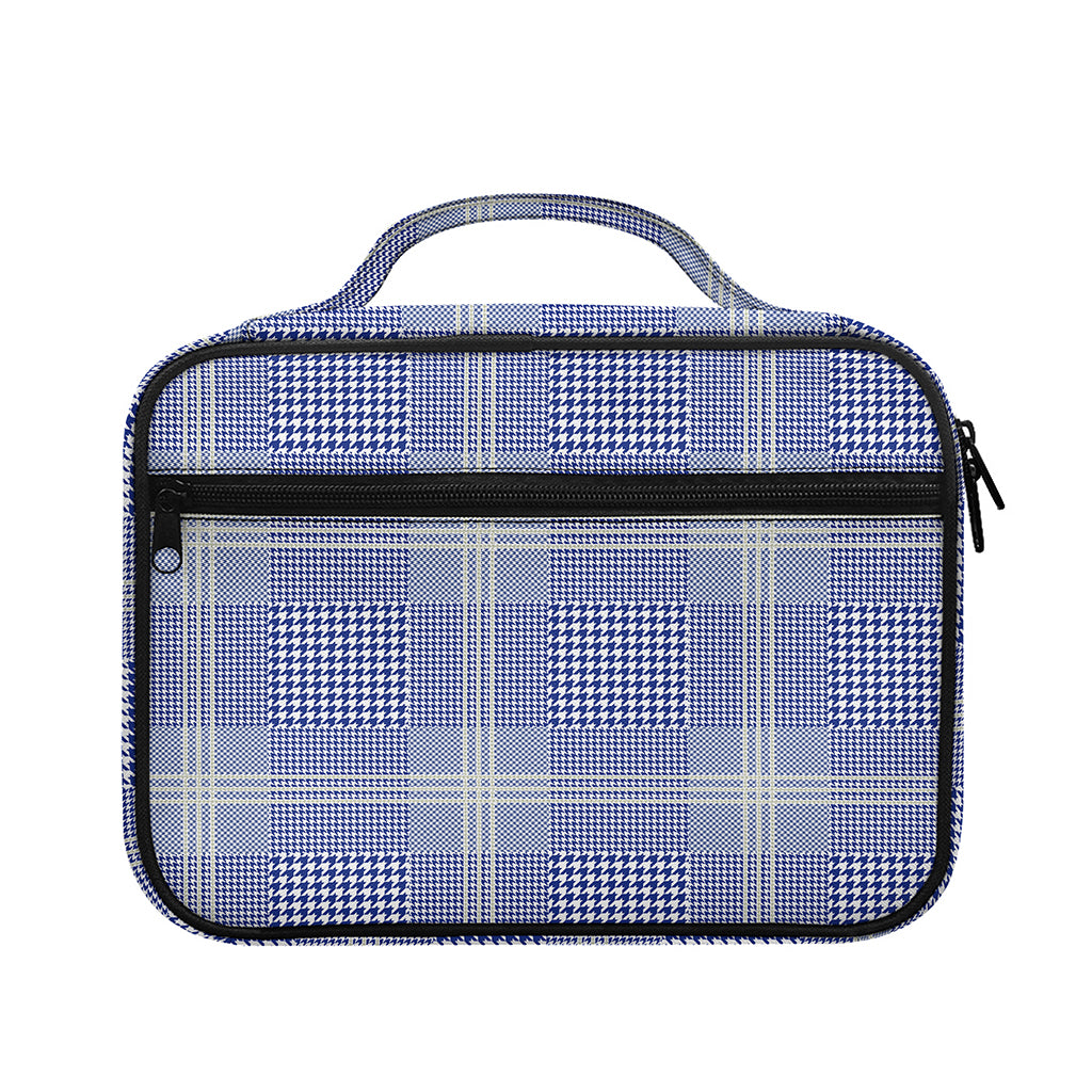Blue And White Glen Plaid Print Briefcase Bible Bag