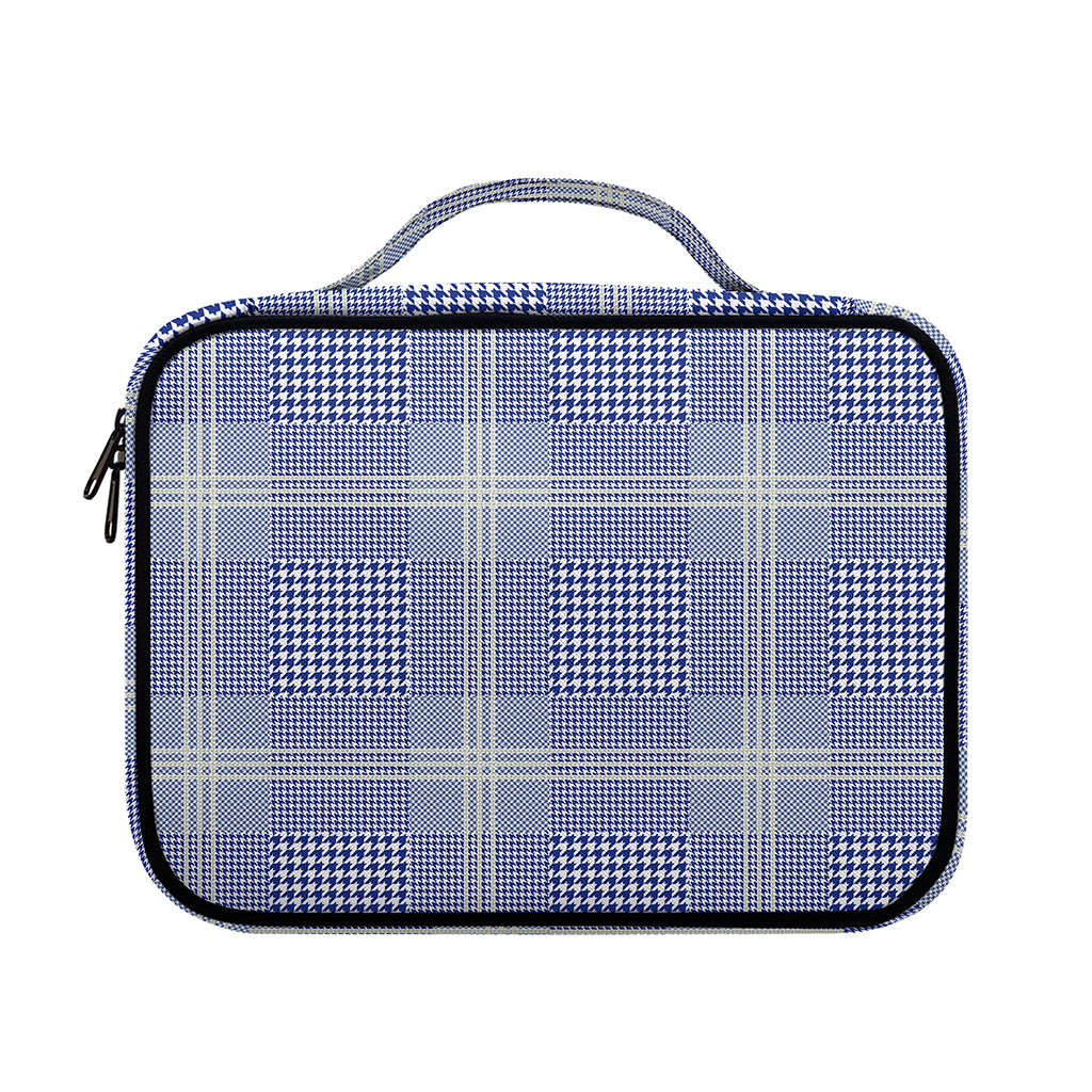 Blue And White Glen Plaid Print Briefcase Bible Bag