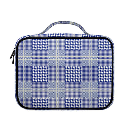 Blue And White Glen Plaid Print Briefcase Bible Bag