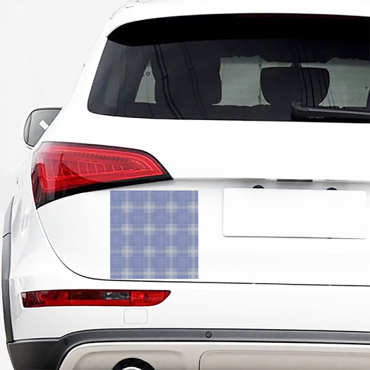 Blue And White Glen Plaid Print Car Sticker