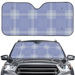 Blue And White Glen Plaid Print Car Windshield Sun Shade