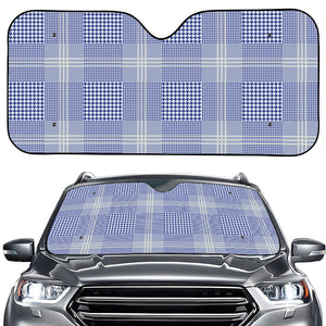 Blue And White Glen Plaid Print Car Windshield Sun Shade